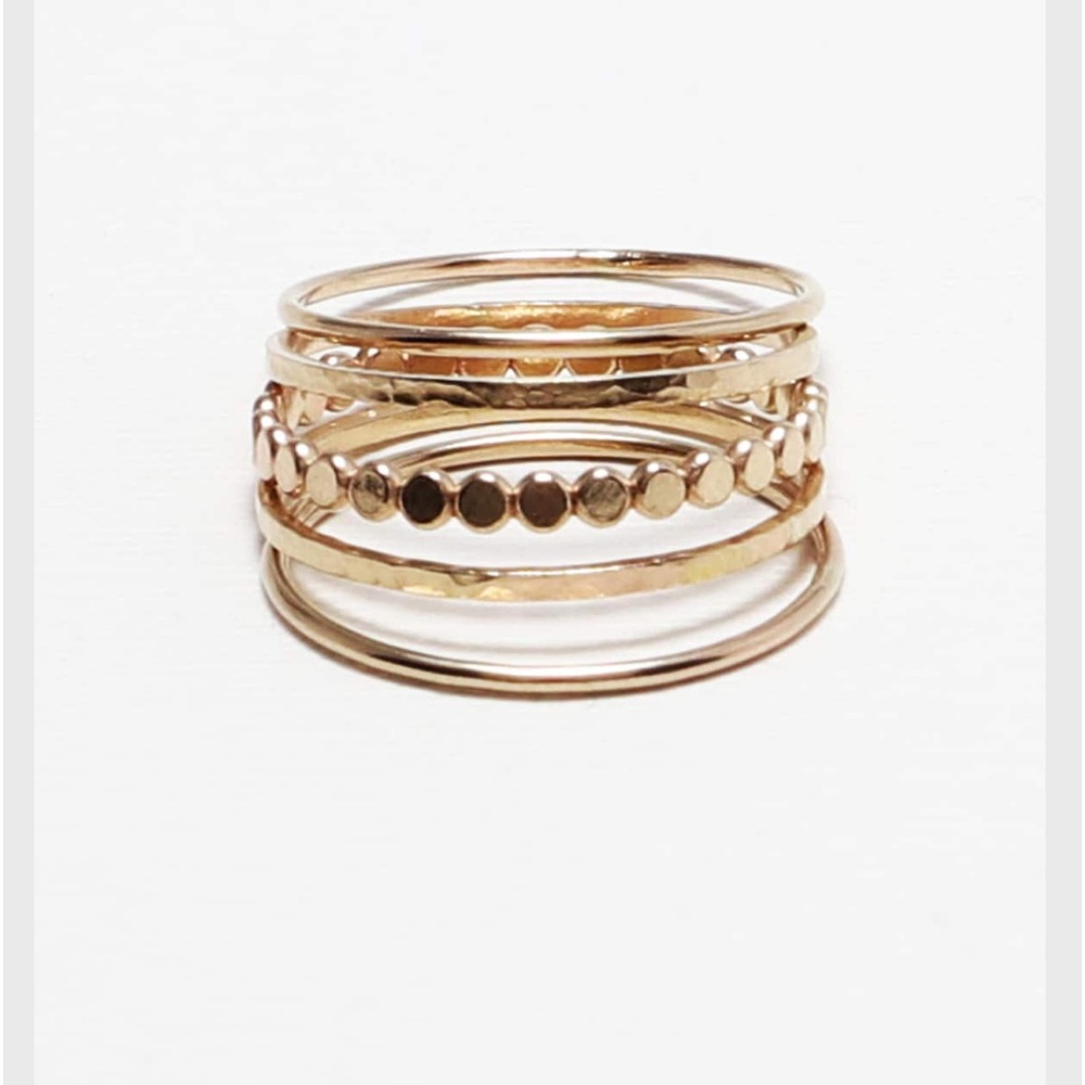 Gold stacking ring set